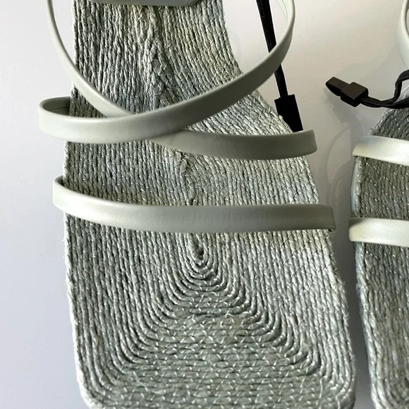 ZARA HEELED LEATHER SANDALS WITH JUTE INSOLE - Picture 8 of 15